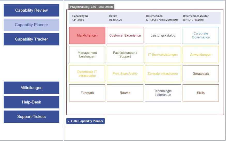 Capability Planner - Fachbereiche