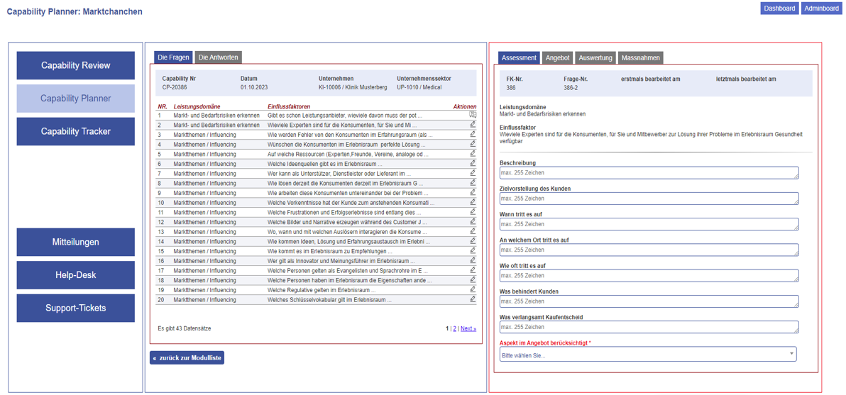 Capability-Planner: Marktchanchen